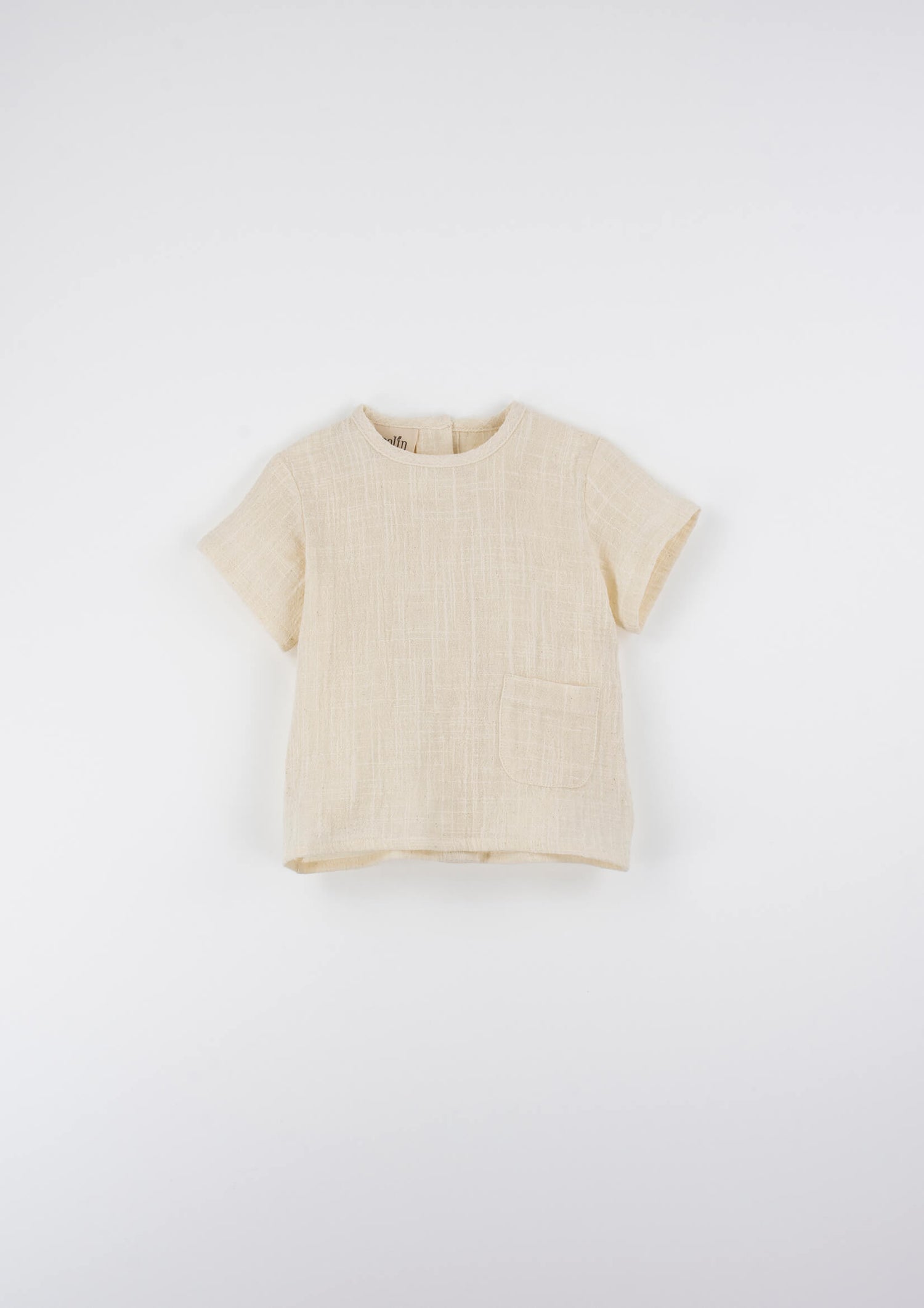Popelin Off-White Organic Shirt with Pocket