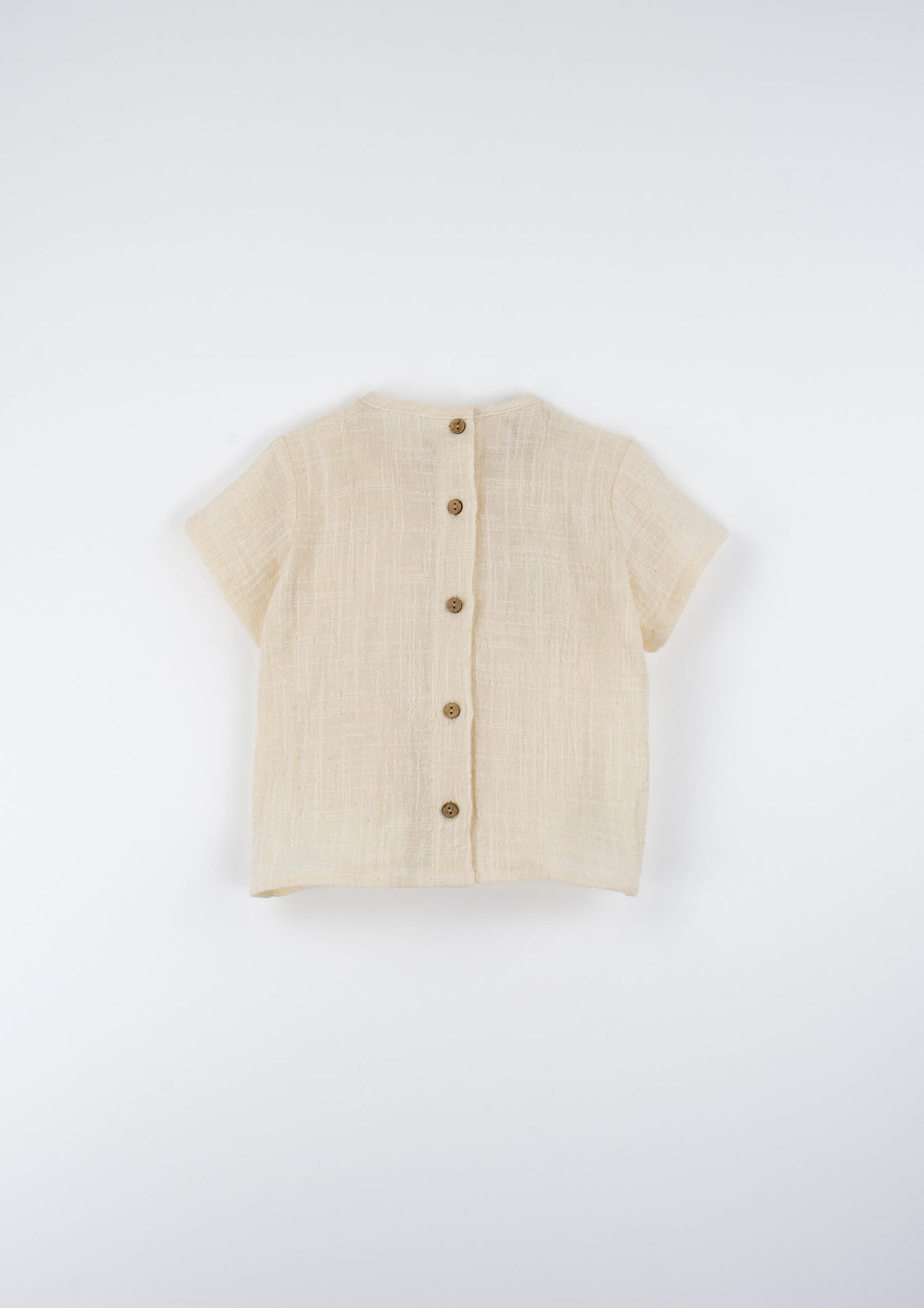 Popelin Off-White Organic Shirt with Pocket