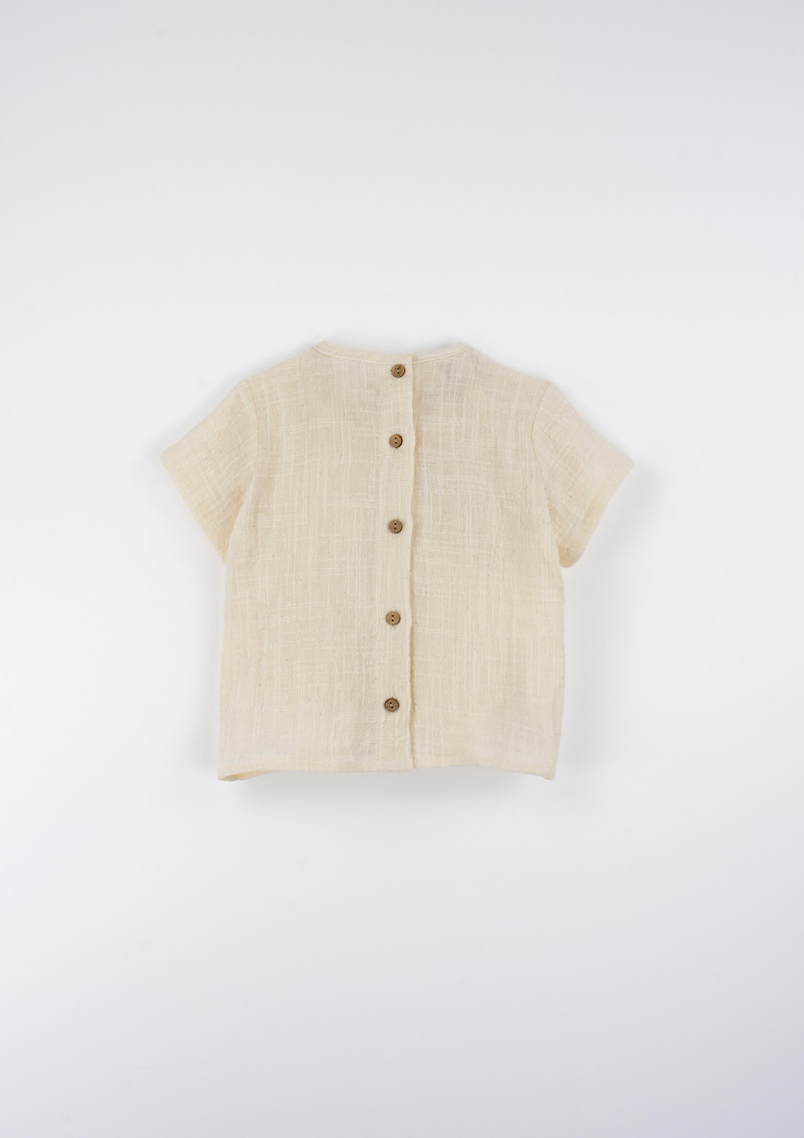 Popelin Off-White Organic Shirt with Pocket