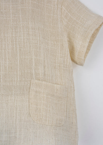 Popelin Off-White Organic Shirt with Pocket