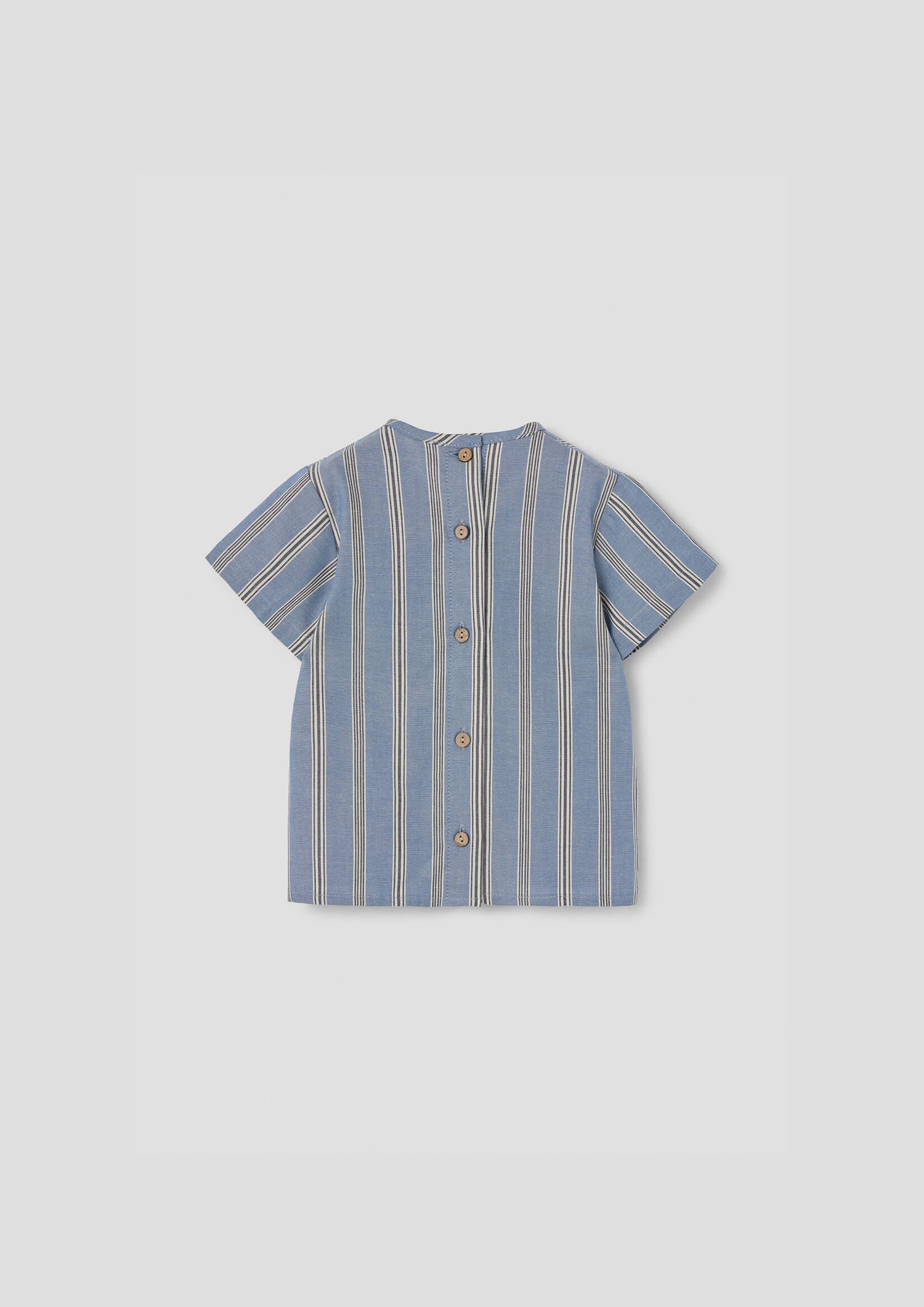 Popelin Blue Striped Shirt with Pocket