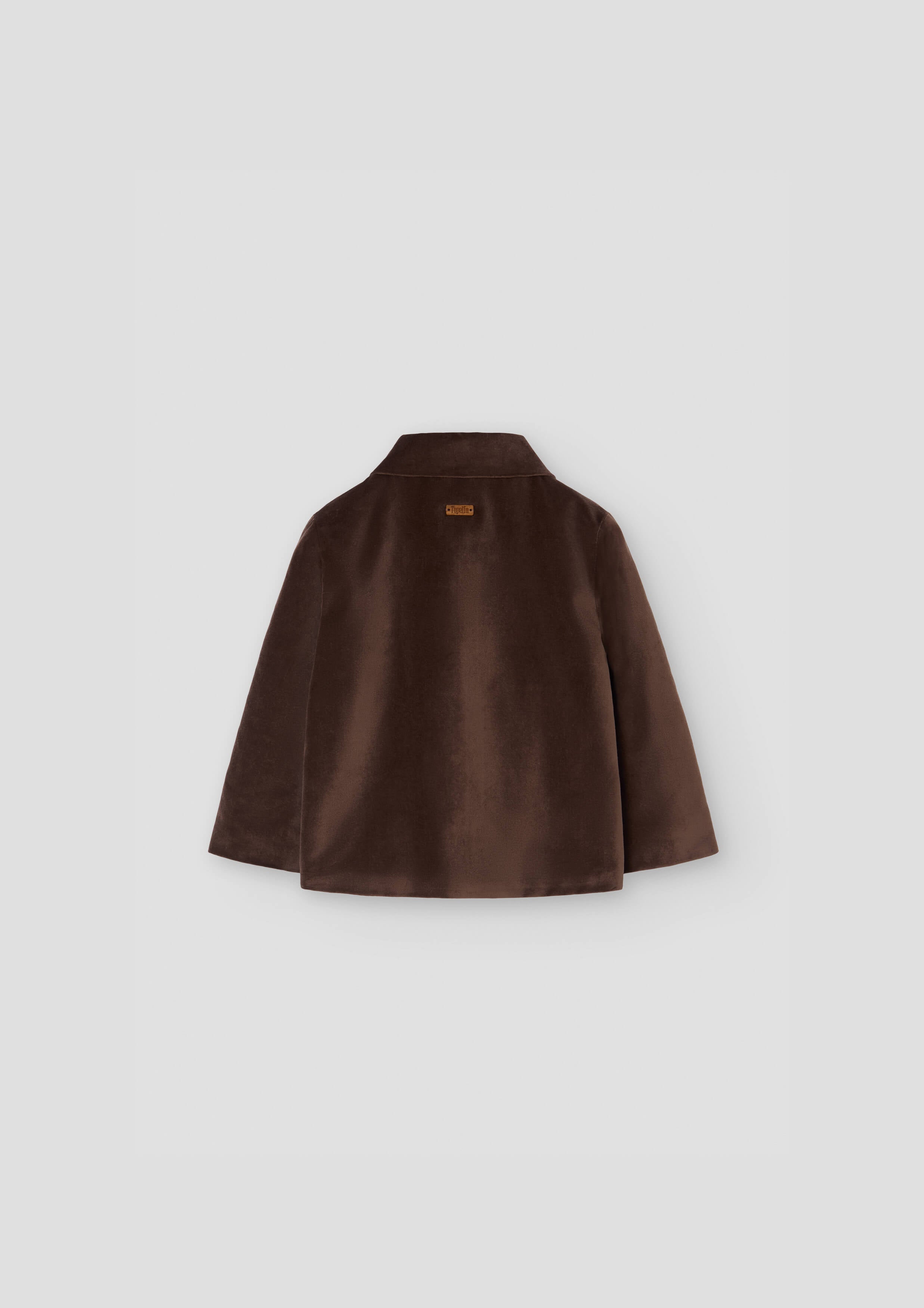 Popelin Brown Velvet Coat with Collar