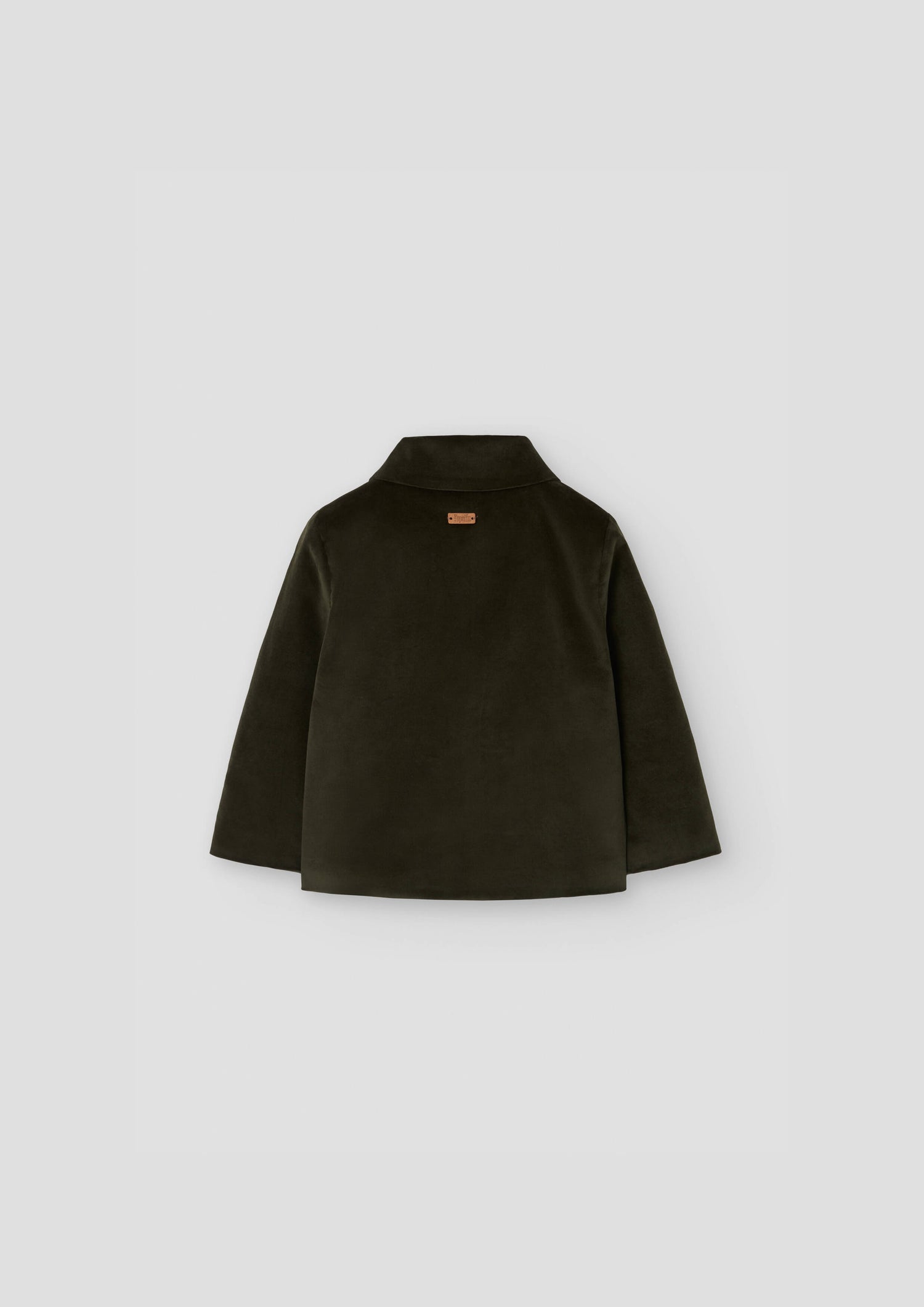 Popelin Boys Moss Green Velvet Coat with Collar