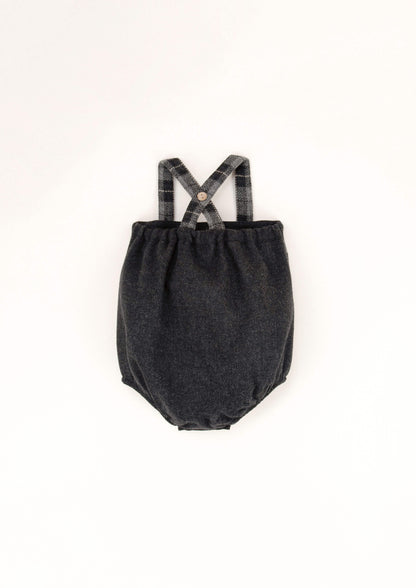 Popelin Grey Strapped Romper