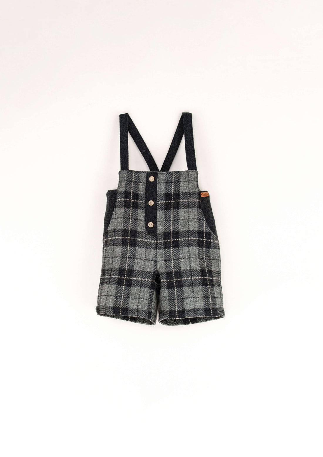 Popelin Grey Checked Pants with Straps