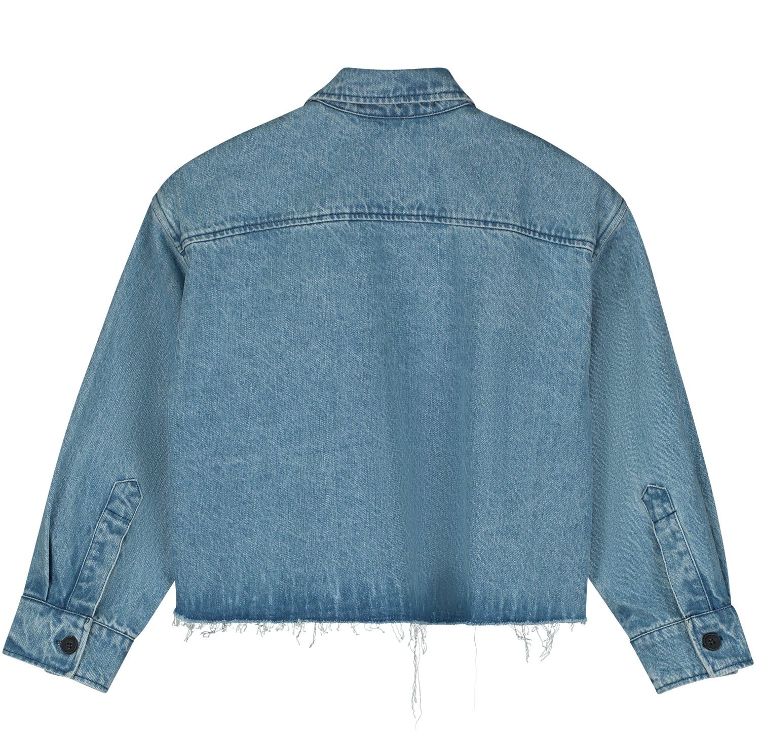Tangerine Cropped Denim Shirt