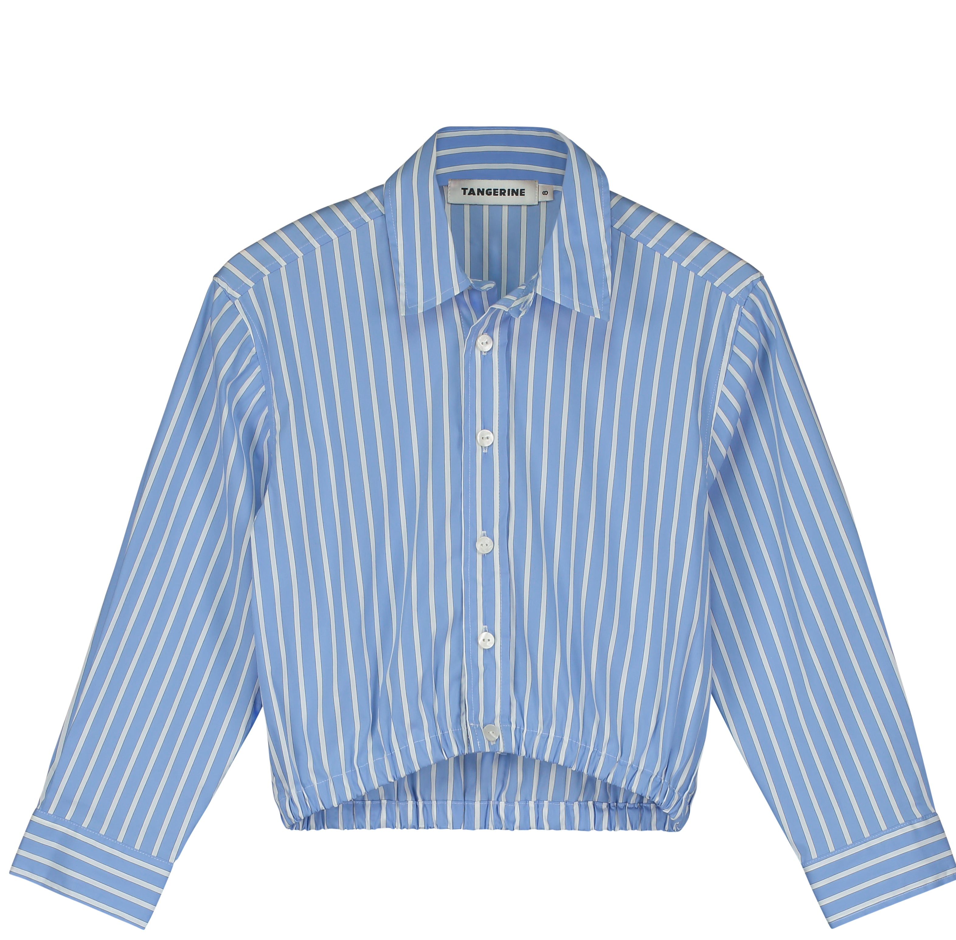 Tangerine Cropped Cotton Shirt