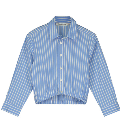 Tangerine Cropped Cotton Shirt
