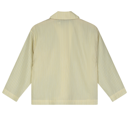 Tangerine Yellow Striped Bowling Shirt