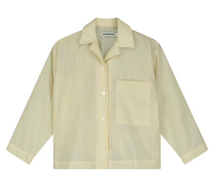 Tangerine Yellow Striped Bowling Shirt