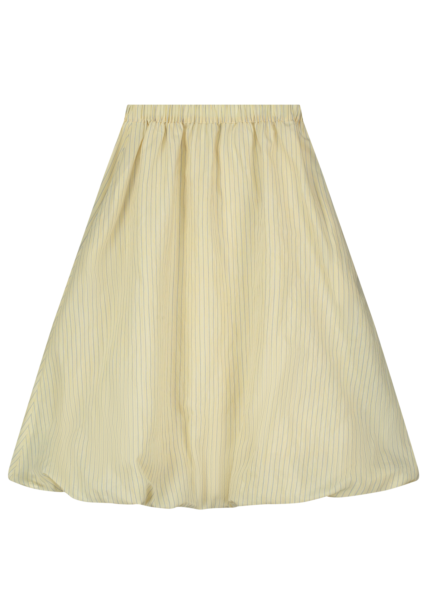 Tangerine Striped Puff Ball Midi Skirt