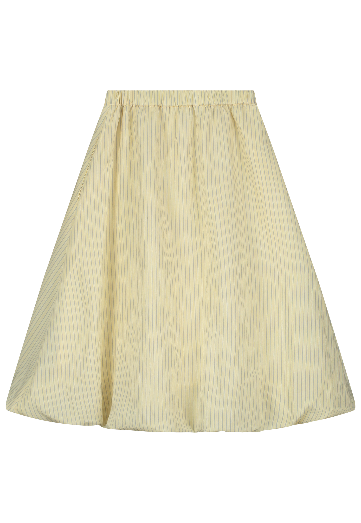 Tangerine Striped Puff Ball Midi Skirt