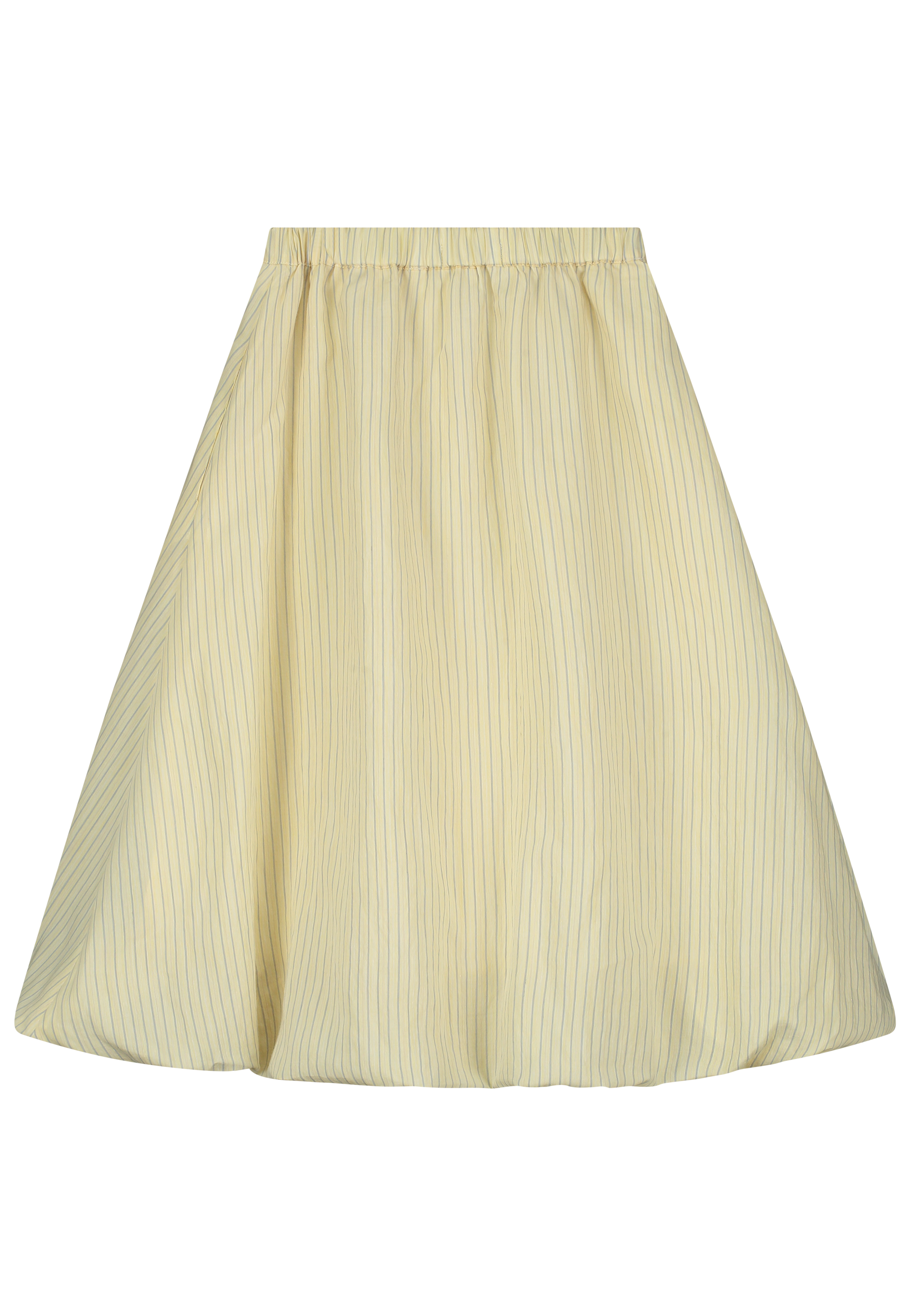 Tangerine Striped Puff Ball Midi Skirt