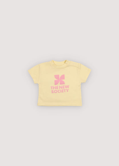 The New Society Logo Baby T-Shirt Soft Lemon