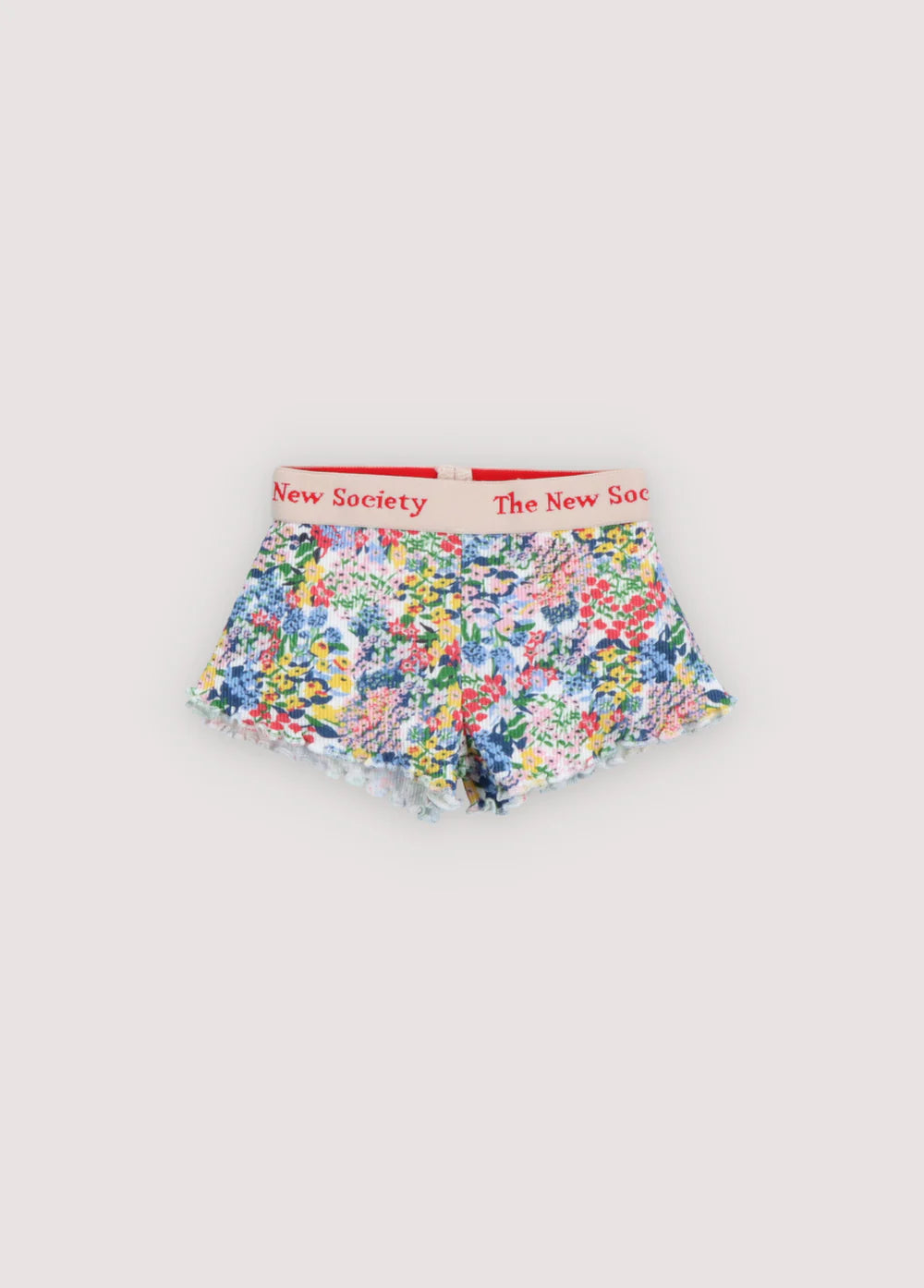 The New Society Rib Baby Shorts Verbena Print