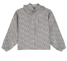 Tangerine Liberty Ruffled Neck Blouse