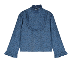 Tangerine Liberty Mock Neck Blouse