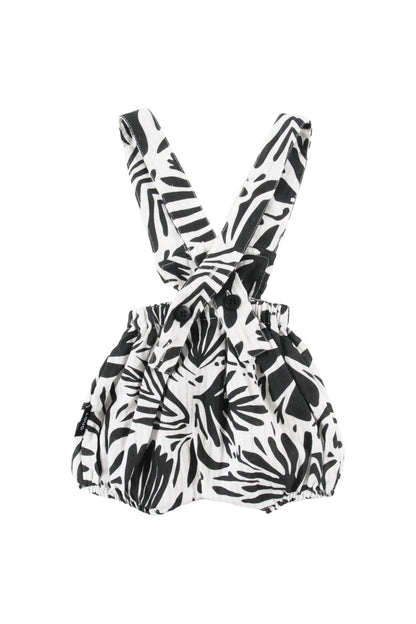 Loud Apparel Black and White Floral Abstract Sand Bloomers
