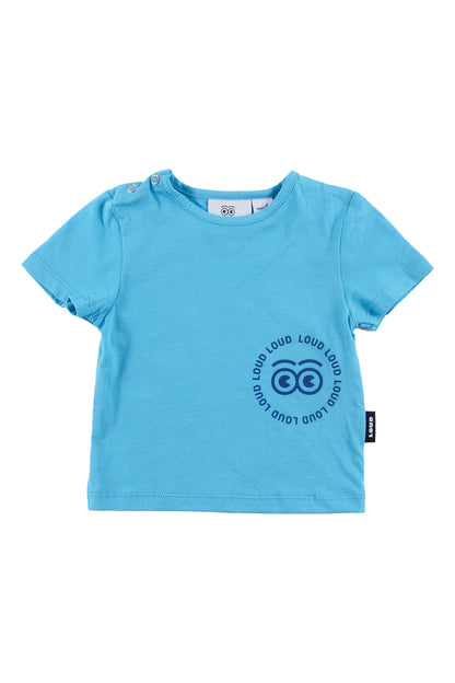 Loud Apparel Cyan Blue Regular Fit T-Shirt