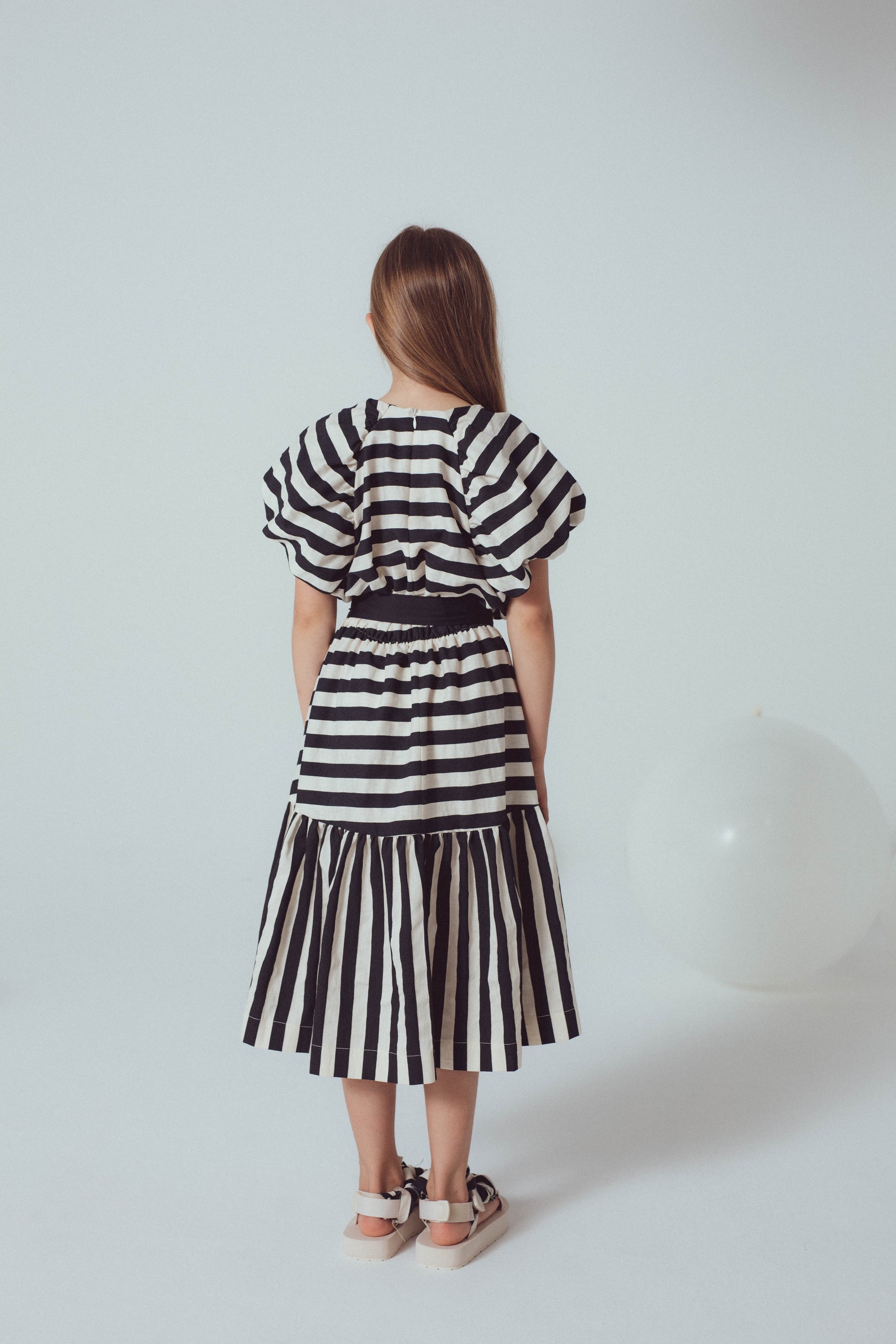 Unlabel Black and Milk Stripes Zoey  Dress