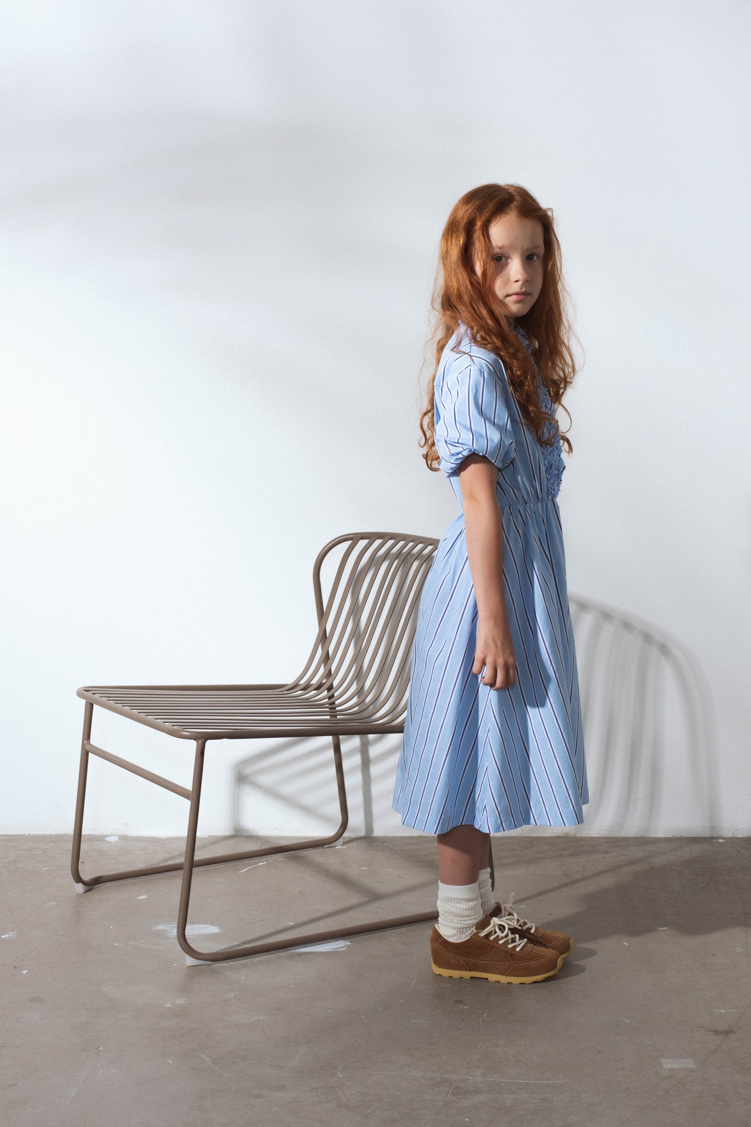 Unlabel Sky Blue Stripes Arch Dress