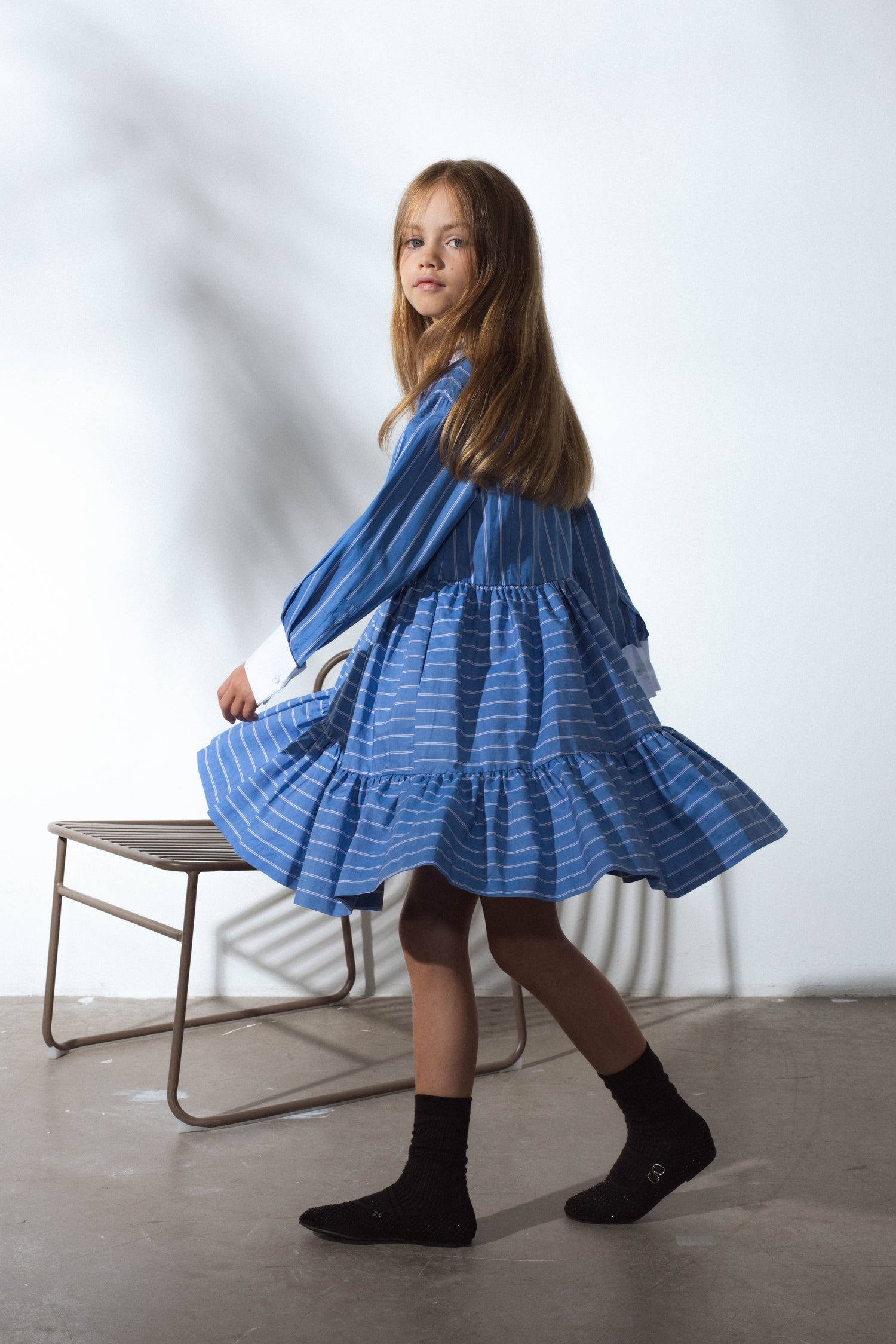 Unlabel Dark Blue Stripes East Dress