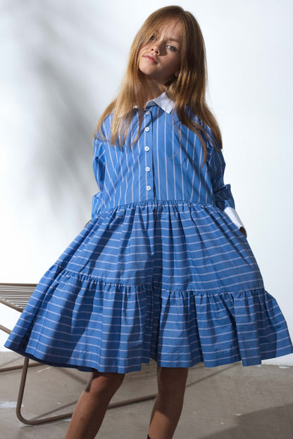 Unlabel Dark Blue Stripes East Dress