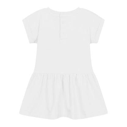 Moschino White Sketched Logo Waisted Dress