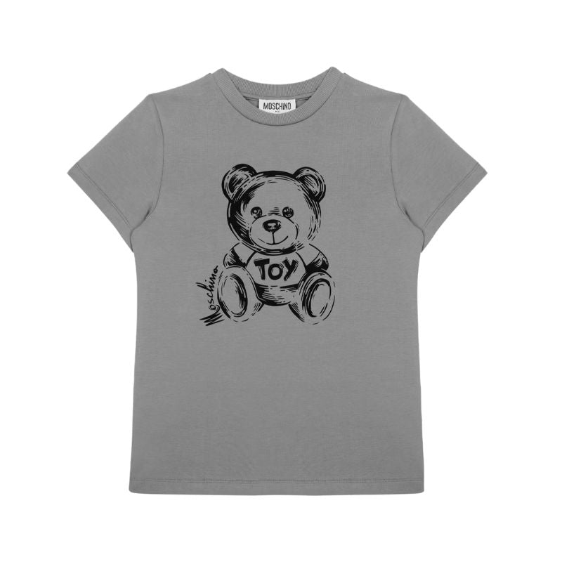 Moschino Grey Sketched Logo Tee Shirt