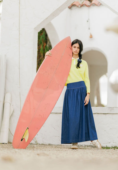 Eleve Yellow Cropped Polo