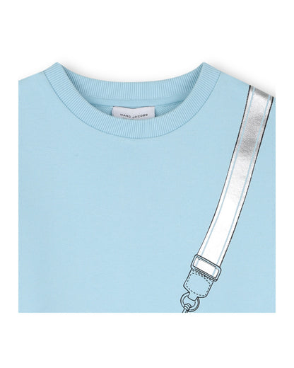 Little Marc Jacobs Pale Blue Cotton French Terry Dress