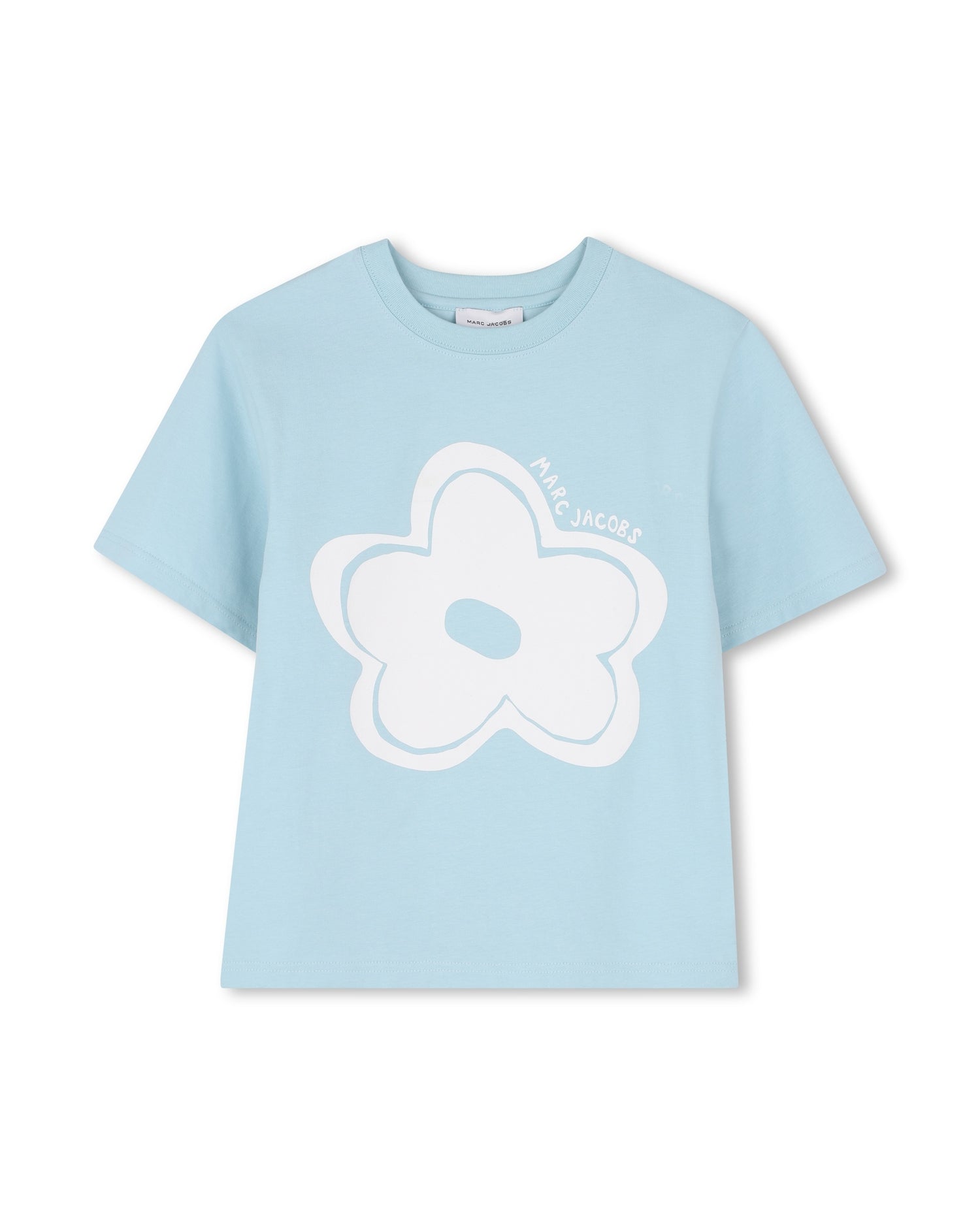 Little Marc Jacobs Pale Blue T-Shirt in Cotton Jersey