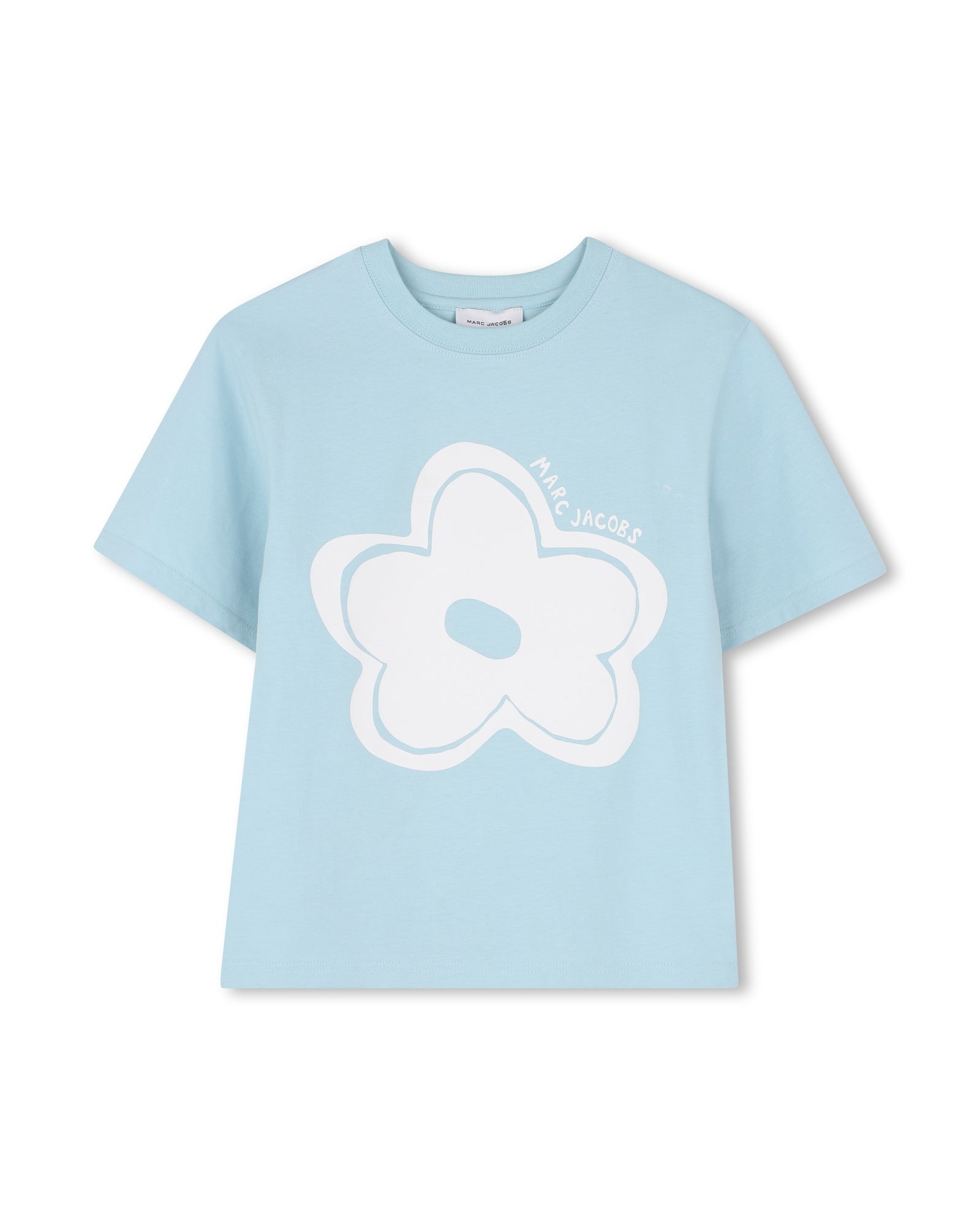 Little Marc Jacobs Pale Blue T-Shirt in Cotton Jersey