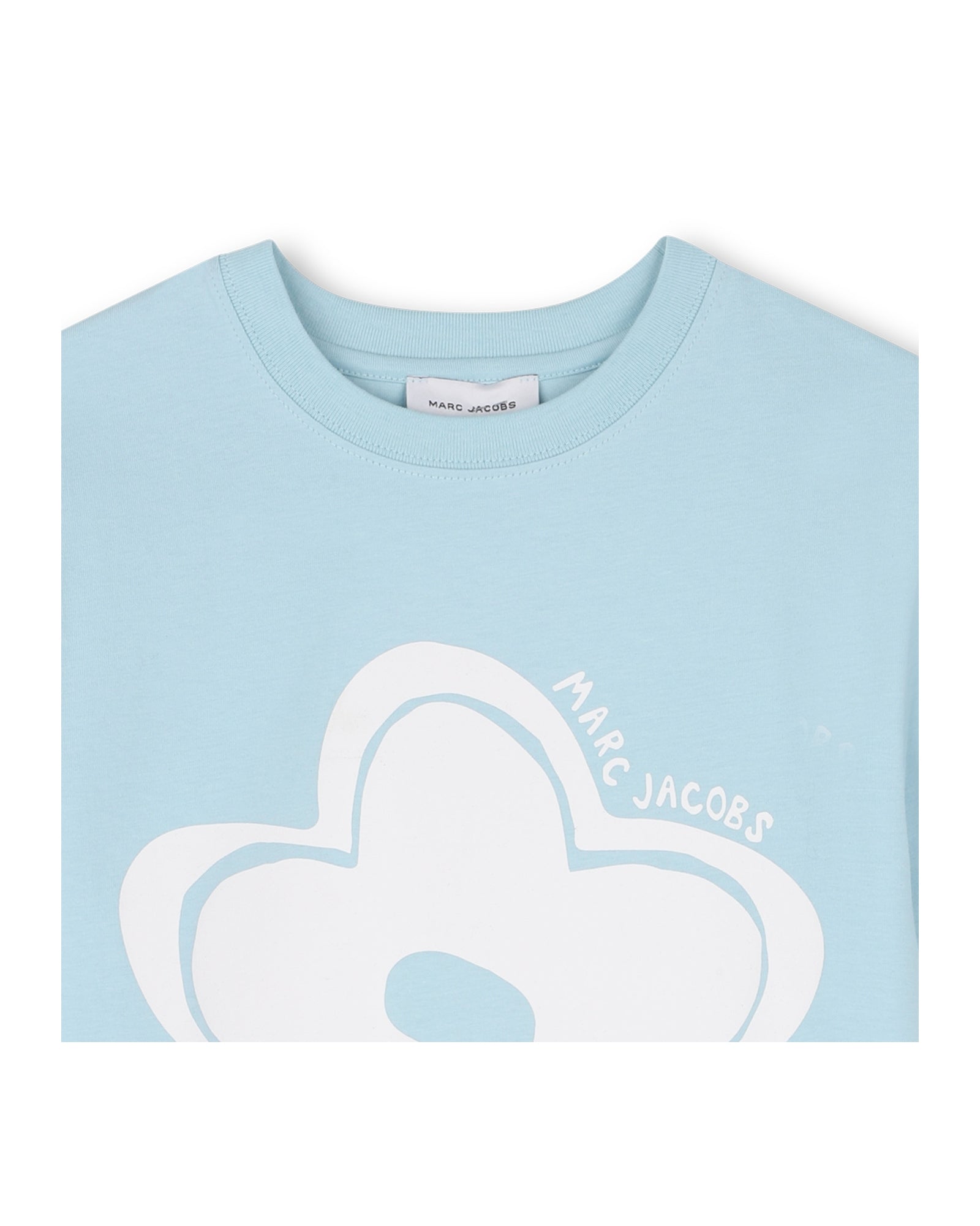 Little Marc Jacobs Pale Blue T-Shirt in Cotton Jersey