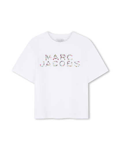 Little Marc Jacobs White Round Neck Cotton Jersey T-Shirt