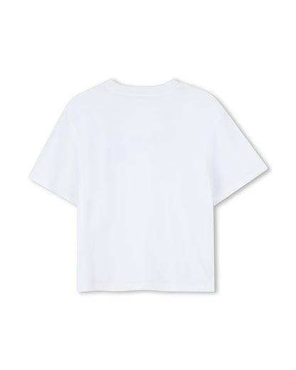 Little Marc Jacobs White Round Neck Cotton Jersey T-Shirt