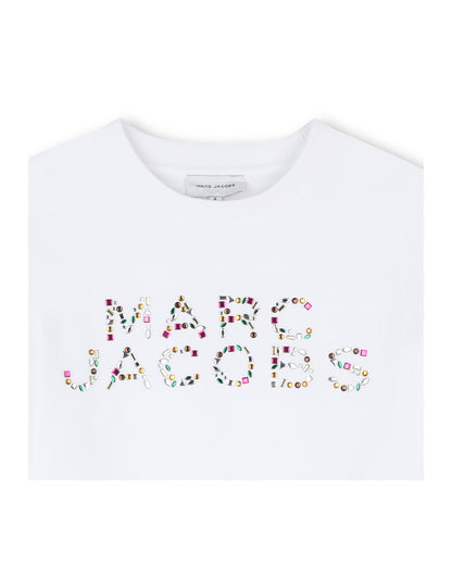 Little Marc Jacobs White Round Neck Cotton Jersey T-Shirt