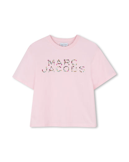Little Marc Jacobs Pink Round Neck Cotton Jersey T-Shirt