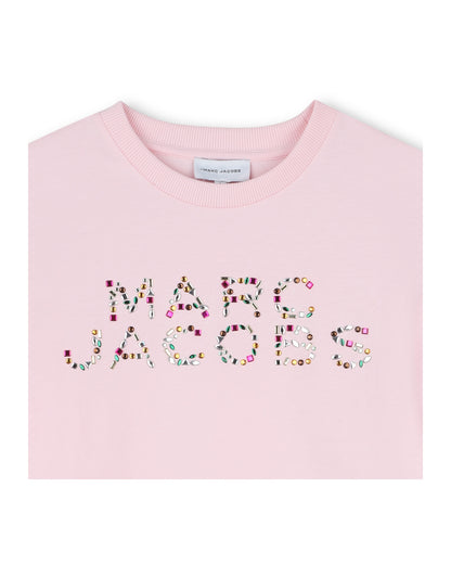 Little Marc Jacobs Pink Round Neck Cotton Jersey T-Shirt
