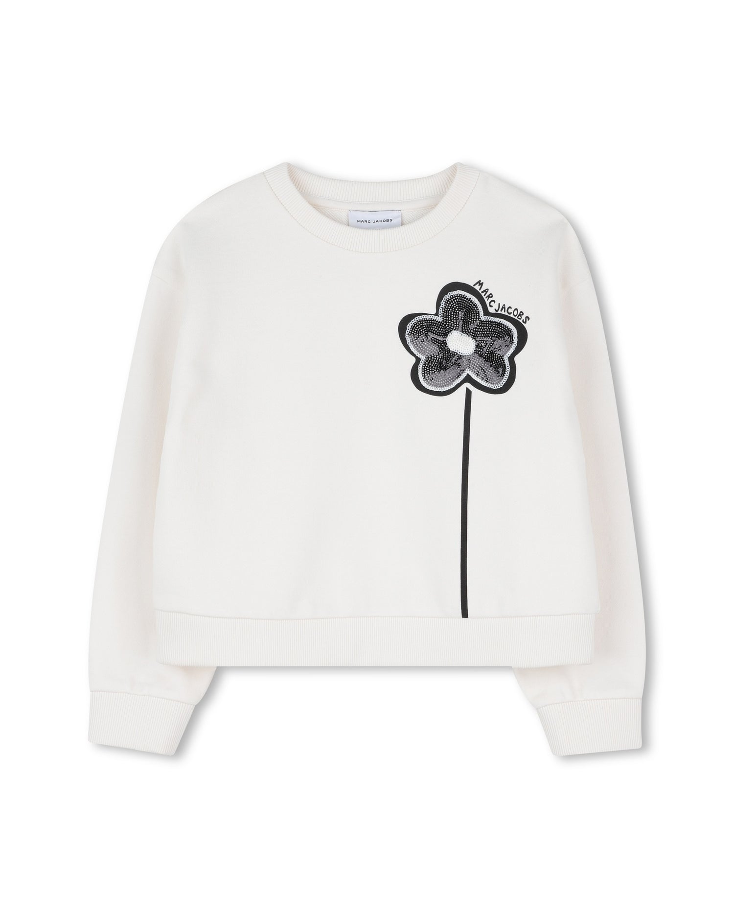 Little Marc Jacobs Ivory Short White Cotton Fleece Sweatshirt