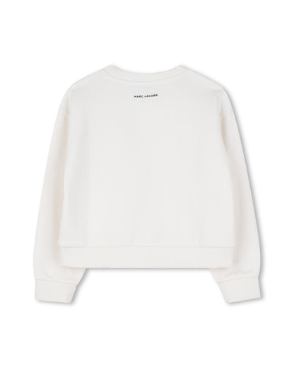 Little Marc Jacobs Ivory Short White Cotton Fleece Sweatshirt