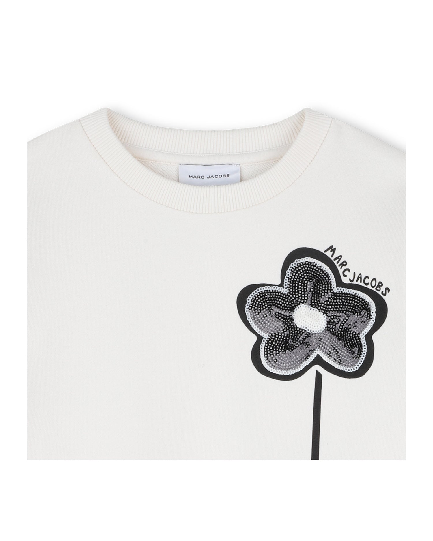 Little Marc Jacobs Ivory Short White Cotton Fleece Sweatshirt