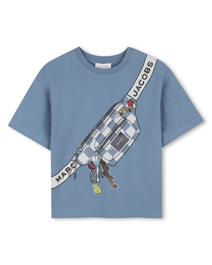 Little Marc Jacobs Slate Blue Short Sleeve Cotton Jersey T-Shirt