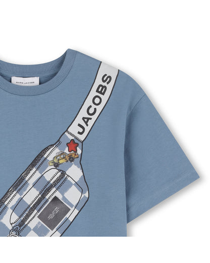Little Marc Jacobs Slate Blue Short Sleeve Cotton Jersey T-Shirt