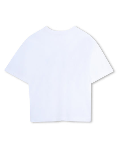Little Marc Jacobs Green White T-Shirt in Cotton Jersey