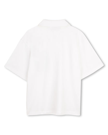 Little Marc Jacobs White Heavy Cotton Jersey Polo Shirt