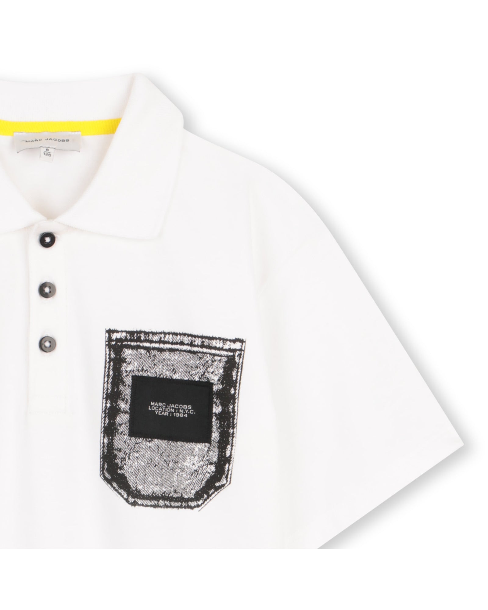 Little Marc Jacobs White Heavy Cotton Jersey Polo Shirt