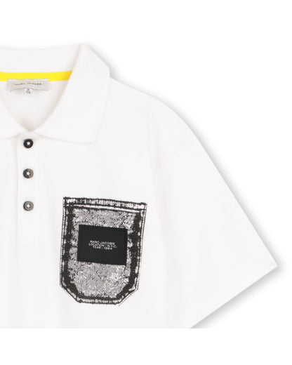 Little Marc Jacobs White Heavy Cotton Jersey Polo Shirt