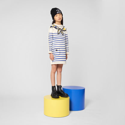Little Marc Jacobs Girls Ivory Long Sleeved Dress