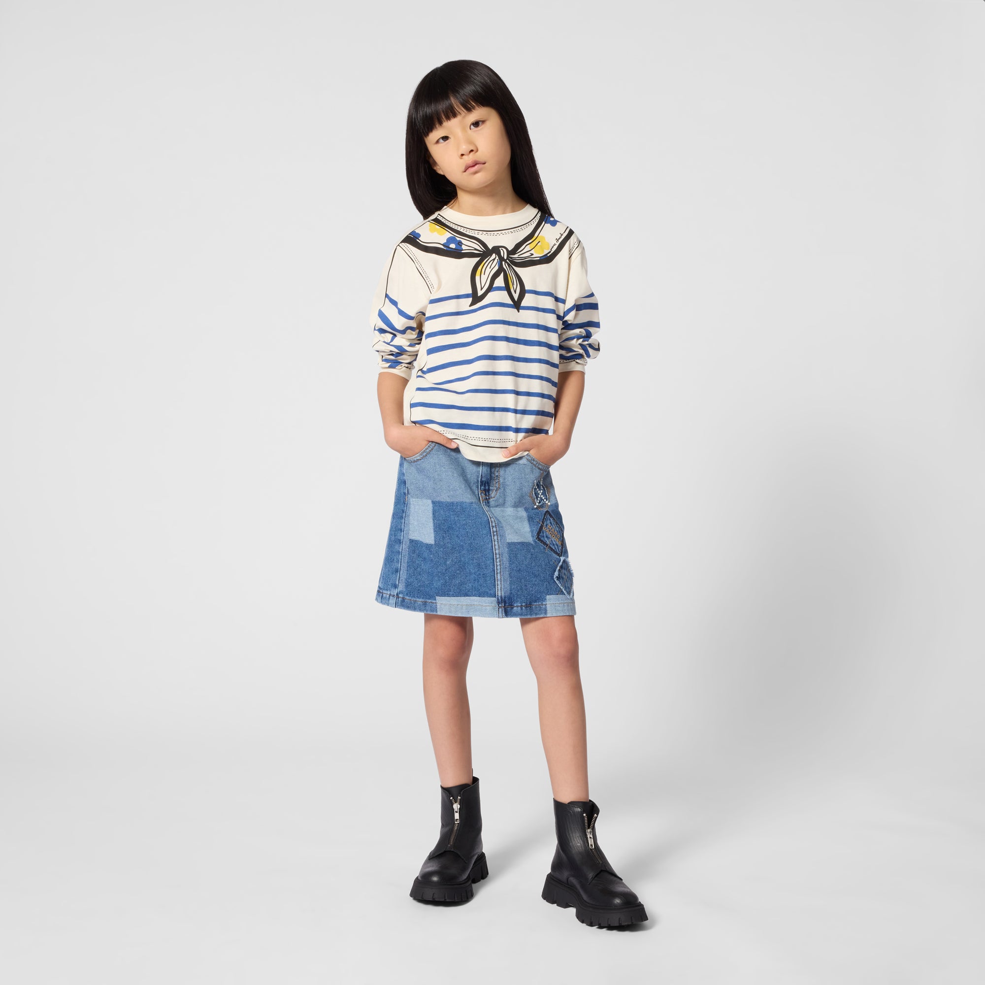 Little Marc Jacobs Girls Ivory Long Sleeve T-Shirt